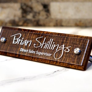 Rustic Desk Name Plate.   Made Exclusively by Garo Signs. Size 10" x 2.5"