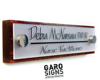 Modern Wall & Door Flush Mount Name Plate.   Made Exclusively by Garo Signs. Size 10" x 2.5"