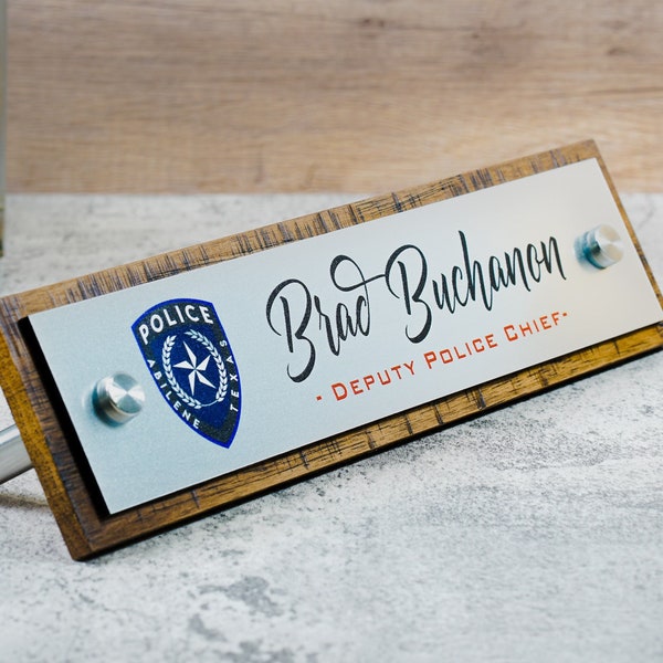 Rustic Desk Name Plate.   Made Exclusively by Garo Signs. Size 10" x 2.5"