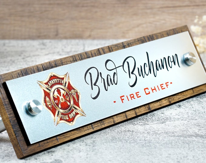 Rustic Desk Name Plate.   Made Exclusively by Garo Signs. Size 10" x 2.5"