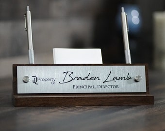 Executive Desk Name Plate.   Made Exclusively by Garo Signs. Size 10" x 2.5"