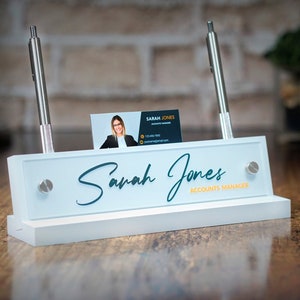 Executive Desk Name Plate.   Made Exclusively by Garo Signs. Size 10" x 2.5"