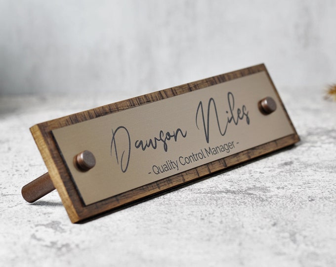 Rustic Desk Name Plate.   Made Exclusively by Garo Signs. Size 10" x 2.5"