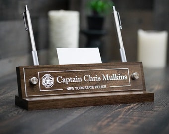 Executive Desk Name Plate.   Made Exclusively by Garo Signs. Size 10" x 2.5"