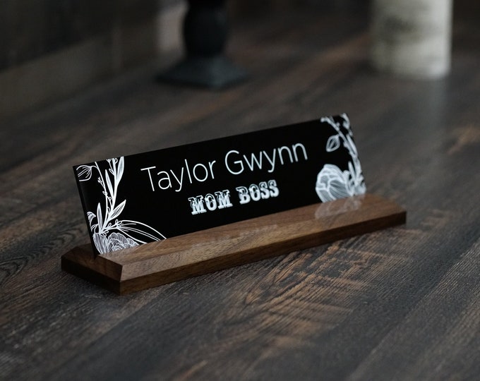 Classic Desk Name Plate.   Made Exclusively by Garo Signs. Size 10" x 2.5”