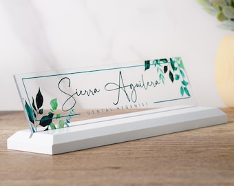 Desk Name Plate, Modern Office Decor, Graduation Gift for Her, Name Badge, Name Tag, Nameplate, Name Sign, Desk Name Sign