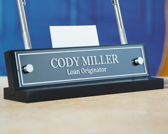 Executive Desk Name Plate.   Made Exclusively by Garo Signs. Size 10" x 2.5"