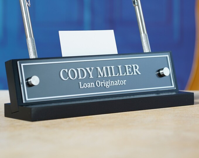 Executive Desk Name Plate.   Made Exclusively by Garo Signs. Size 10" x 2.5"
