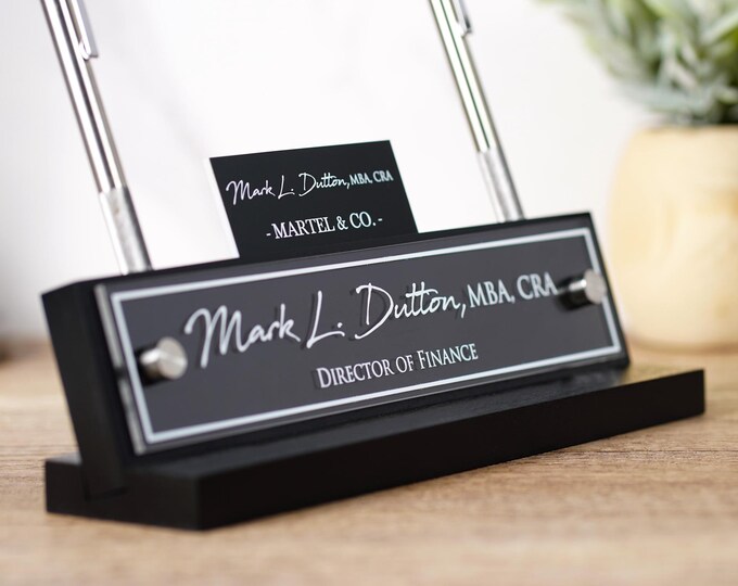Personalized Desk Name Plate, Name Sign, Acrylic Sign - Made Exclusively by Garo Signs