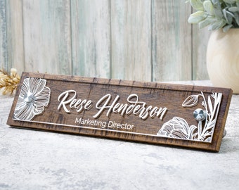 Rustic Desk Name Plate.   Made Exclusively by Garo Signs. Size 10" x 2.5"