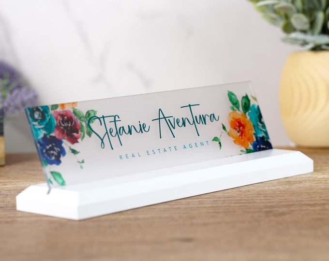 Classic Desk Name Plate. Perfect accessory for your desk decor. Made Exclusively by Garo Signs. Size 10" x 2.5”