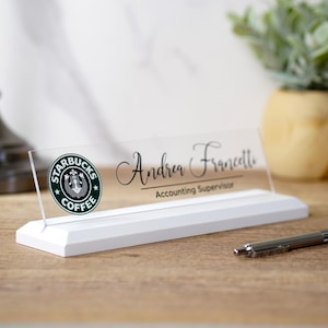 Klassiek bureaunaambordje. Exclusief gemaakt door Garo Signs. Afmeting: 10 x 2,5 inch
