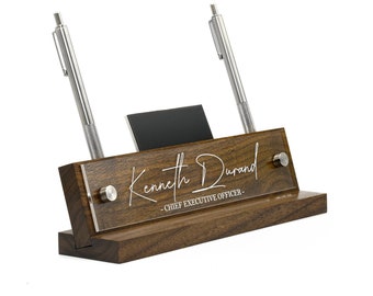Executive Desk Name Plate.   Made Exclusively by Garo Signs. Size 10" x 2.5"