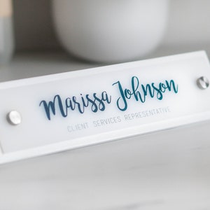 Personalized Modern Desk Name Plate. Makes a perfect teacher gift, coworker gift, boss gift, lawyer gift.   Size 10&quot; x 2.5&quot;
