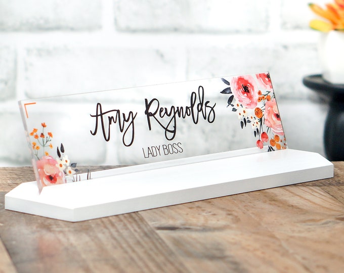 Desk Accessories CoWorker Gift Wood Desk Name Plate size 10 x 2.5 inches