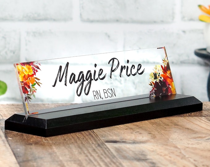 Classic Desk Name Plate.   Made Exclusively by Garo Signs. Size 10" x 2.5”