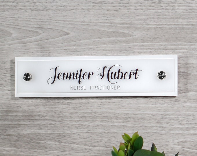 Modern Wall & Door Flush Mount Name Plate.   Made Exclusively by Garo Signs. Size 10" x 2.5"