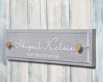 Rustic Wall & Door Flush Mount Name Plate.   Made Exclusively by Garo Signs. Size 10" x 2.5"