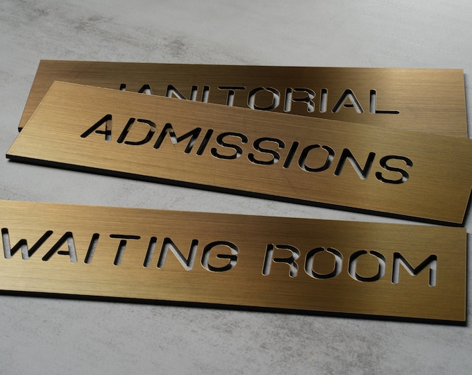 Lasered Metal Wall & Door Sign. 10" x 2.5"