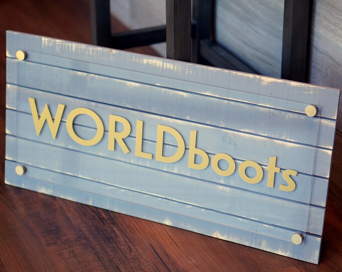 Customizable Rustic Business Sign with your name and logo 10 x 22 inches