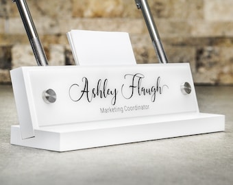Personalized Business Card Holder For Desk Etsy