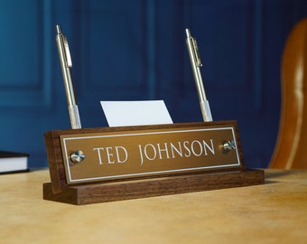 Executive Desk Name Plate.   Made Exclusively by Garo Signs. Size 10" x 2.5"