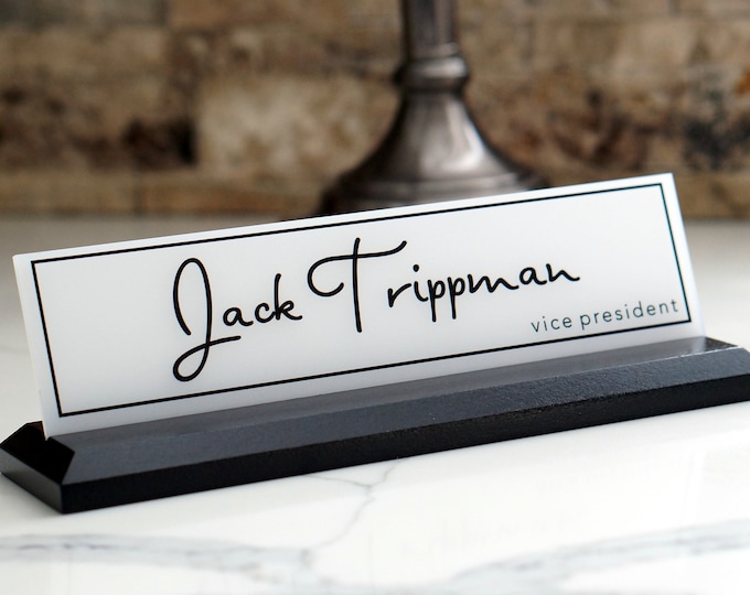 Personalized Desk Name Plate Personalized Employee Gift Professional Wood Sign 10 x 2.5