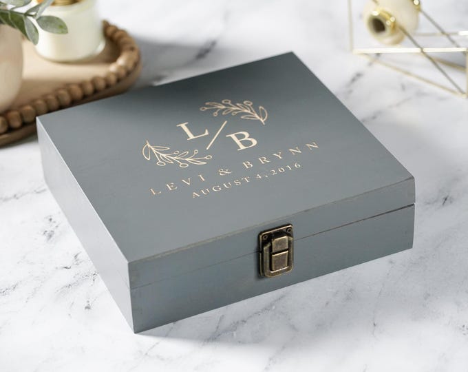 Personalized Engraved Wooden Keepsake Box - Memory Chest for Weddings, Rustic Memento Box, Perfect for Photos & Sentimental Keepsakes