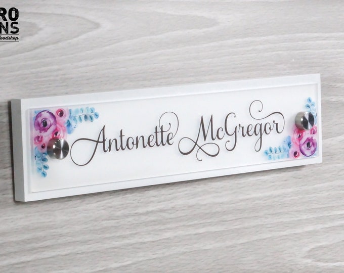 Modern Wall & Door Flush Mount Name Plate.   Made Exclusively by Garo Signs. Size 10" x 2.5"