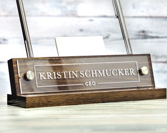 Executive Desk Name Plate.   Made Exclusively by Garo Signs. Size 10" x 2.5"