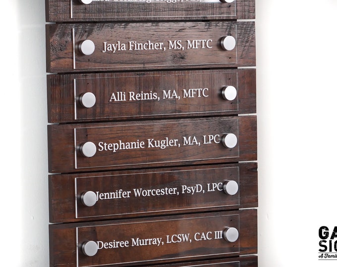 Directory Sign / Business Pallet Registry Sign / Custom Pallet Wood Sign / Shown as Espresso 12 x 24 inches