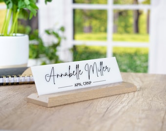 Classic Desk Name Plate.   Made Exclusively by Garo Signs. Size 10" x 2.5”