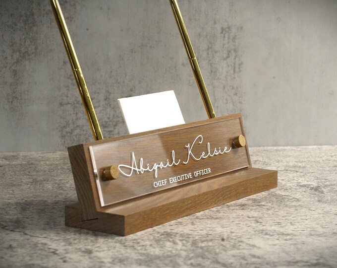 Executive Desk Name Plate.   Made Exclusively by Garo Signs. Size 10" x 2.5"