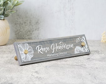 Rustic Desk Name Plate.   Made Exclusively by Garo Signs. Size 10" x 2.5"