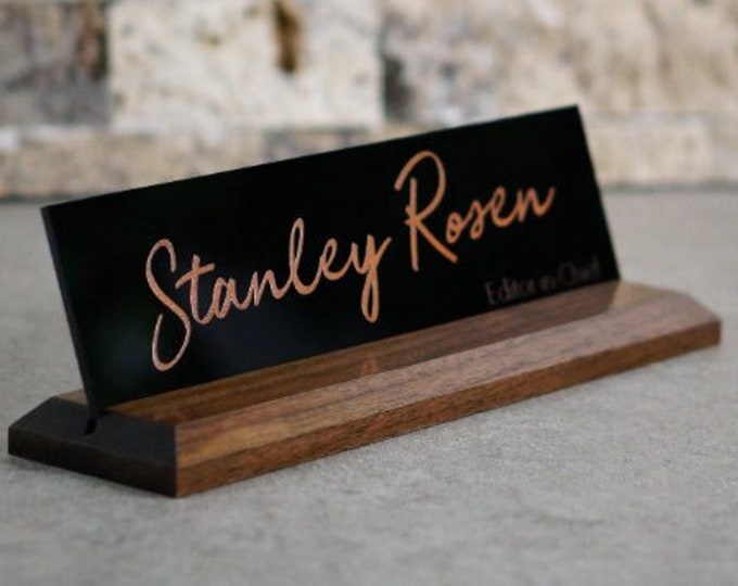 Classic Desk Name Plate.   Made Exclusively by Garo Signs. Size 10" x 2.5”
