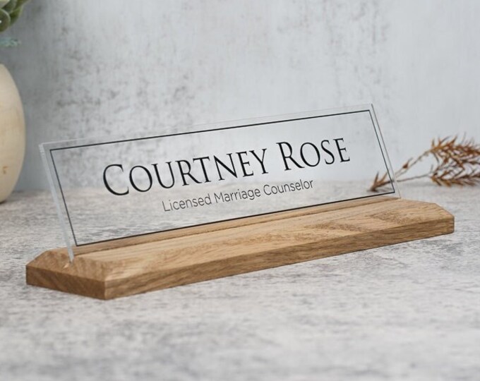 CoWorker Gift Desk NamePlate Personalized Professional Office Gift 10 x 2.5