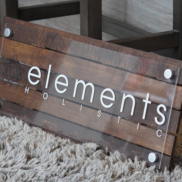 Custom Pallet or Reclaimed Wood Business Sign with Logo 10 x 22 inches