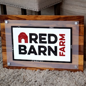 Custom Reception Desk Business Entrance Wall Commercial Welcome Sign 18" x 26" shown in Sapwood Finish