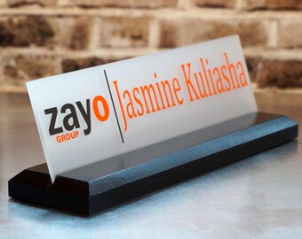 Teacher Classroom Desk Name Plate With Logo Personalized Wood Etsy