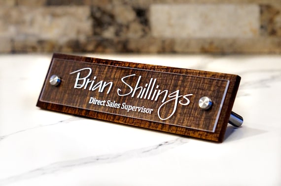 Rustic Desk Name Plate. Made Exclusively by Garo Signs. Size 10 X