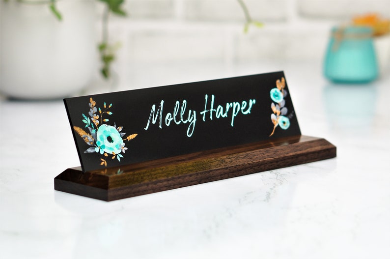 Desk Name Plate Office Supply Personalized Secretary Sign Gift Etsy