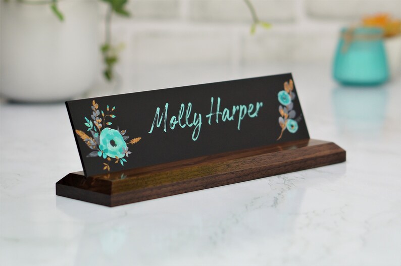 Desk Name Plate Office Supply Personalized Secretary Sign Gift Etsy