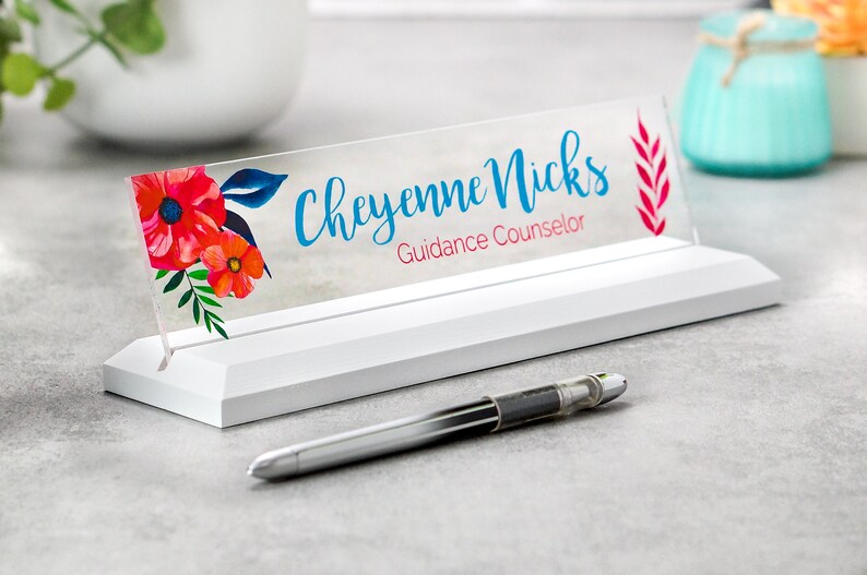 Desk Name Plate Office Supply Personalized Secretary Sign Gift Etsy
