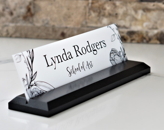 Classic Desk Name Plate.   Made Exclusively by Garo Signs. Size 10" x 2.5”