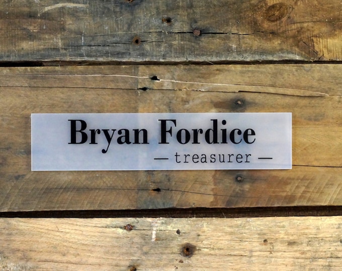 Acrylic Only Door Name Plate. With Mounting Tape. Size 10 x 2.5 inches