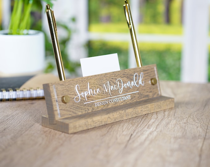 Executive Desk Name Plate.   Made Exclusively by Garo Signs. Size 10" x 2.5"
