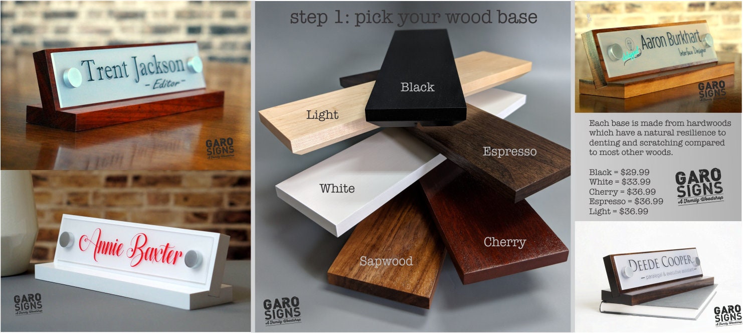 Coworker Gift Desk Sign and Name Plate Personalized Wood Etsy