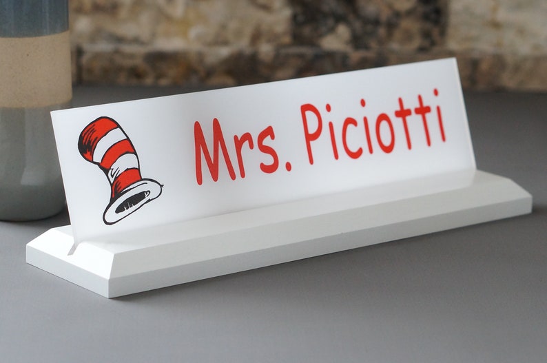 Acrylic Teacher Desk Name Plate With Wood Plaque Personalized Etsy UK