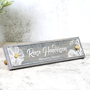 Rustic Desk Name Plate.   Made Exclusively by Garo Signs. Size 10&quot; x 2.5&quot;