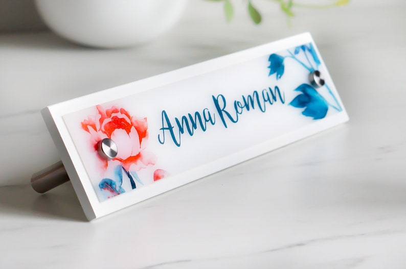 Desk Name Plate Personalized Office Sign Decor 10 x 2.5 image 0